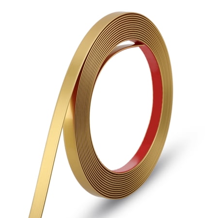 Gaahing 196.8" x 0.5" Matte Gold Molding & Wall Trim, Flexible Peel and Stick Decorative Strip for Tile, Mirror, Ceiling, Floor, Panel, Cabinet