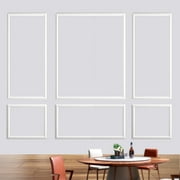 Gaahing 6 Sets Premade Accent Wall Molding Kit, Pre-Cut Wainscoting Panels, Ready to Assemble Chair Rail Moulding for Interior Decoration