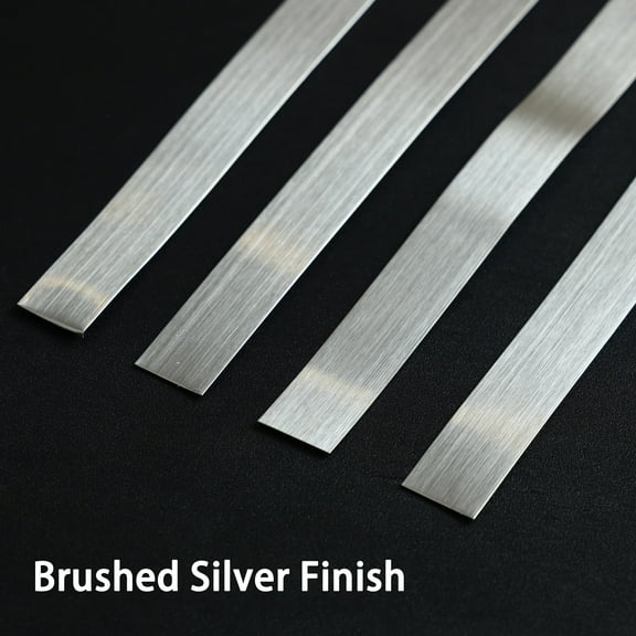 Gaahing Brushed Metal Trim, Peel and Stick Stainless Steel Wall Molding for Fireplace, Mirror Frame, Furniture and Home Decoration