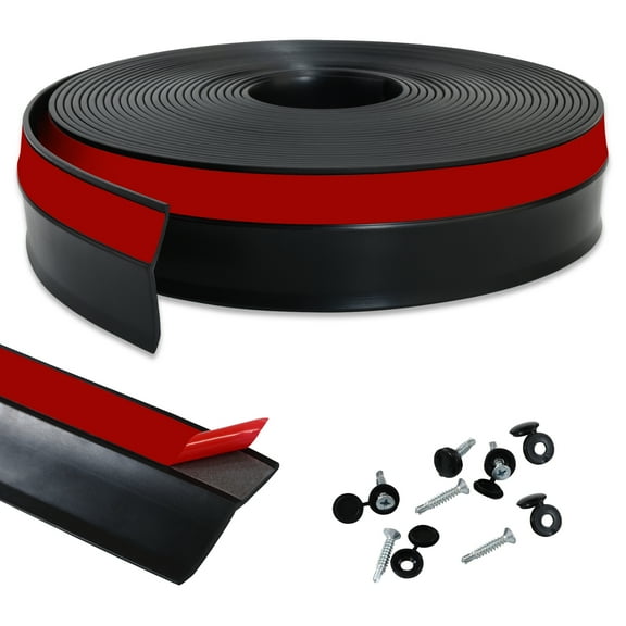 Gaahing Garage Door Top and Sides Seal Strip,Self-Adhesive Weatherproofing Molding Trim with 40 Sets of Screws