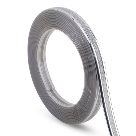 Gaahing Glittery Silver Finish Molding Trim, 196.8" L x 0.47" W Peel and Stick Decoration Strip for Ceiling, Wall, Tile Edge, Furniture Cabinet, Mirror