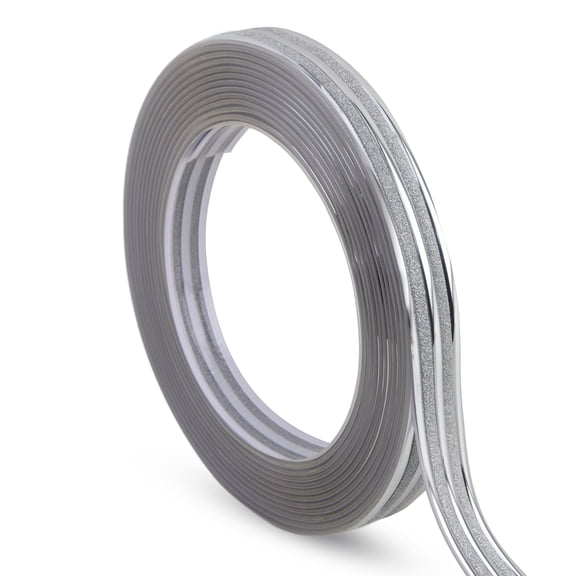 Gaahing Glittery Silver Finish Molding Trim, 196.8" L x 0.79" W Peel and Stick Decoration Strip for Ceiling, Wall, Tile Edge, Furniture Cabinet, Mirror