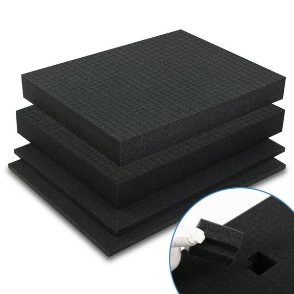 Gaahing Pick and Pluck Foam Inserts, Pre-Cubed Pick Apart Sheets for Crafts Toolbox Game Box Camera Cases Drawer Storage ,2Pack 16x 12 x 2" with 0.4" Bottom Padding