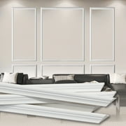 Gaahing Premade Wainscoting Wall Molding Kit, 6-Frames Assembly Pre-Cut Accent Moulding Paneling for Living Room Bedroom Décor (24pcs, Each 1.18''W)