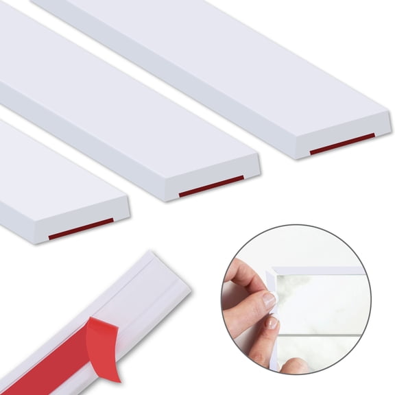 Gaahing Stick Tile Edge Molding, Flexible Finish Trim for Wall Border, Mirror Frame, Kitchen Backsplash Edging ,White, 40ft x 0.4in