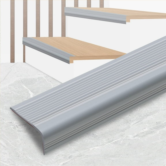 Gaahing Vinyl Non-Slip Staircase Step, Anti-Slip Stair Nosing, Molding Trim Treads Edge Protector for Indoor Uses