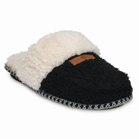 Gaahuu womens cozee fleece faux shearling banded memory foam mocassin scuff slipper