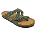 thumbnail image 1 of Gaahuu womens leather braided criss cross memory foam footbed sandal, 1 of 5