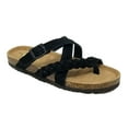 thumbnail image 1 of Gaahuu womens leather braided criss cross memory foam footbed sandal, 1 of 5