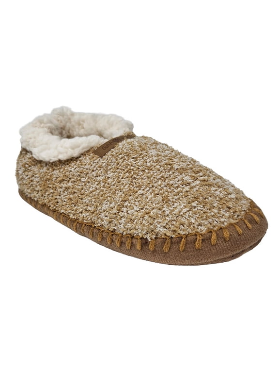 womens cozee yarn shearling lined soft sole mocassin slipper