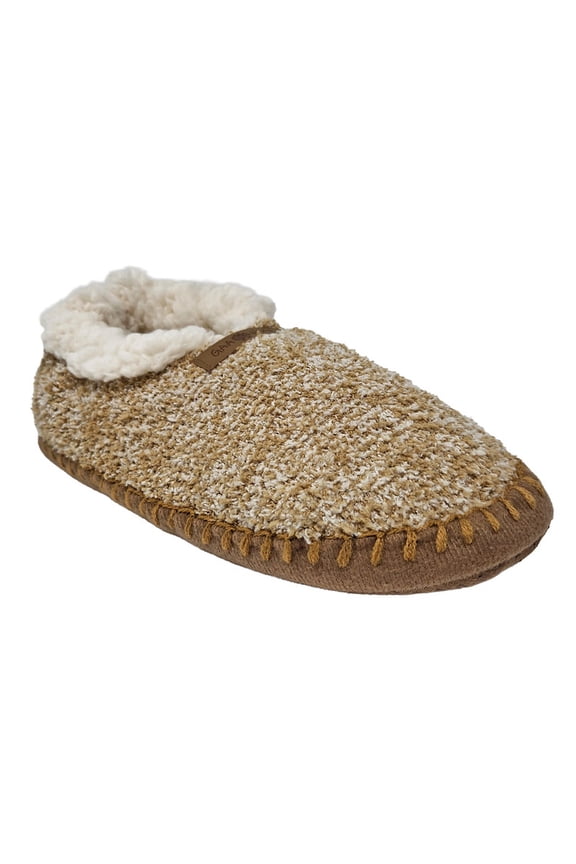 womens cozee yarn shearling lined soft sole mocassin slipper