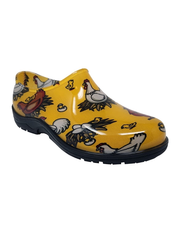 womens patterned garden clog