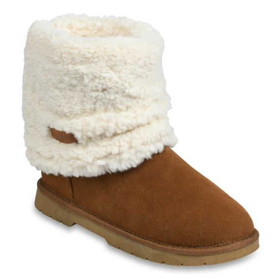 Gaahuu faux suede water resistant berber cuffed boot