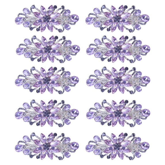 GaaiKei 10 Pcs Flower Hair Clips Vintage Rhinestone Style Barrettes, Hair Accessories for Women Girls