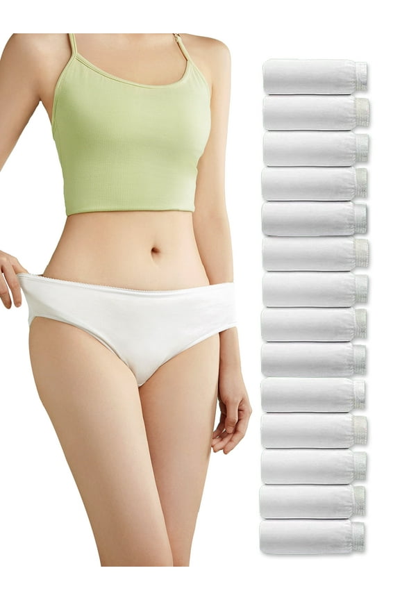 Disposable Underwear for Women 14 Pack Cotton Panties High Cut Briefs Travel Business Spa,L