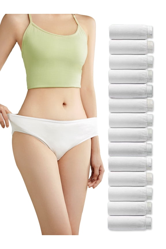 Disposable Underwear for Women 14 Pack Cotton Panties High Cut Briefs Travel Business Spa,S