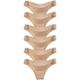 thumbnail image 1 of GaaiKei Women's Invisible Thongs Stretch Hipster Bikini Underwear,Nude,6-Pack,Size 4, 1 of 6