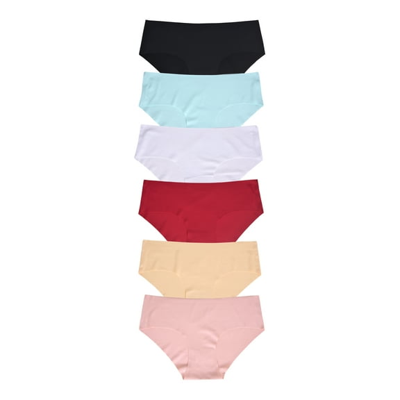 GaaiKei Women's Seamless Bikini Underwear Full Rear Coverage Briefs 6 Pack,Multicolor,Size 5