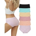 thumbnail image 1 of GaaiKei Women's Seamless Bikini Underwear No Show Briefs Panties 6 Pack, Multicolor, Size 5, 1 of 7