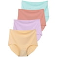 thumbnail image 1 of GaaiKei Women's Seamless Hipster Panties Invisible High Waist No Show Ladies Briefs Underwear Pack of 4,Multicolor Size 6, 1 of 8