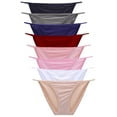 thumbnail image 1 of GaaiKei Women's String Bikini Underwear Sexy Low Rise Briefs Panties,8-Pack,Multicolor,Size 6, 1 of 5