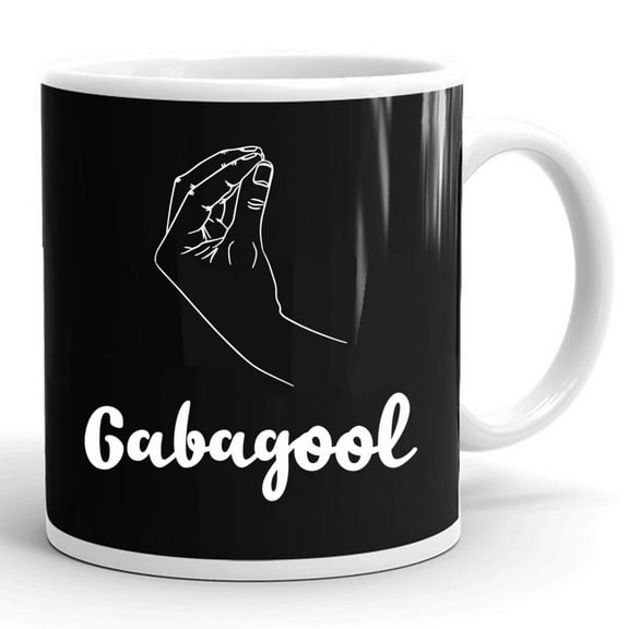 Gabagool Italian American Meat With Hand Sign Funny Gift Ceramic Mug 11oz (White;11oz)