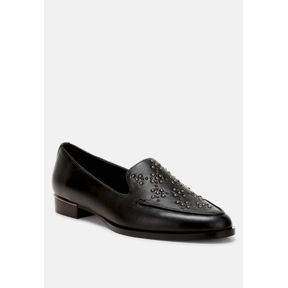 Gabassi Studded Genuine Leather Loafers