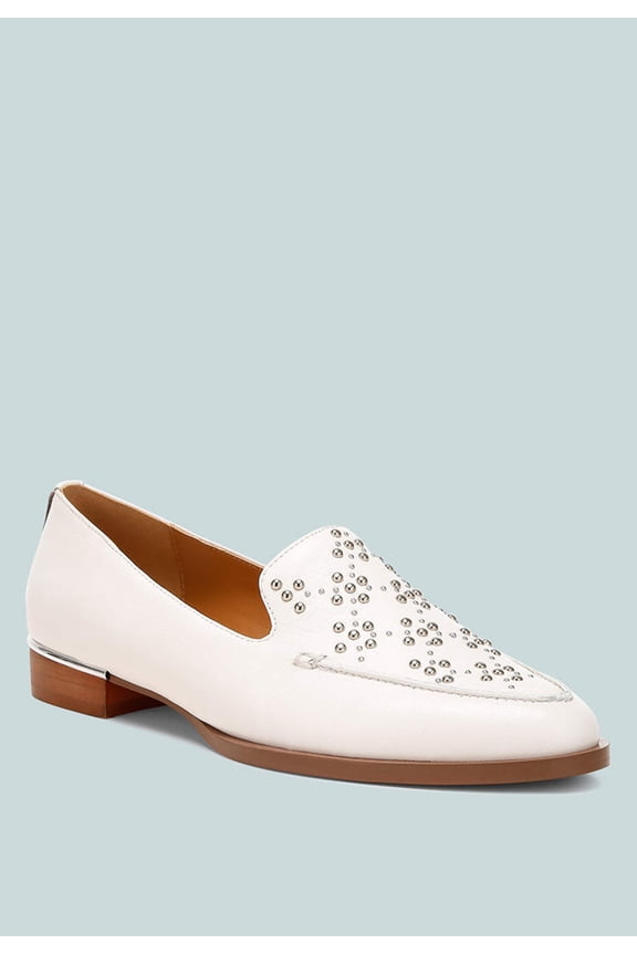 Gabassi Studded Genuine Leather Loafers