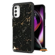 For Gabb Phone 4 Pro Phone Case Fashionable Gliiter Gold Flake Hybrid Detachable Frame Modern Pattern Stylish Rubber TPU & Hard PC Cover Marble Black