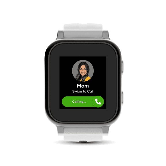 Gabb Watch 3e Kids Smartwatch with GPS Tracking, Calling & Texting, SOS Button, Fitness Tracking, and Parental Controls – Silver Case with White Band