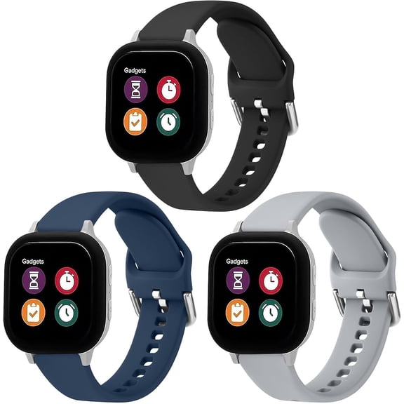 Gabb Watch Band, Silicone Waterproof Wrist Strap Compatible with Gabb Watch 3e 3 2 1, Gizmo Watch 3 2 1, Cosmo JrTrack 4 3 2 SE 20mm, 3 Pack