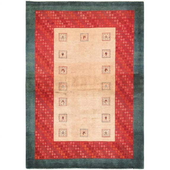 Gabbeh Collection Hand-Knotted Lamb's Wool Area Rug- 4' 3' X 5' 11'