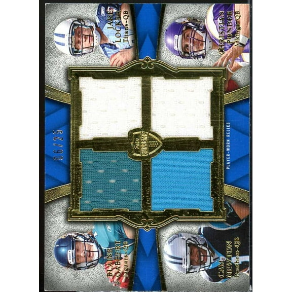 Gabbert/Locker/Cam Newton/ Ponder 2011 Supreme Rookie Relic Quad Combos #GLNP