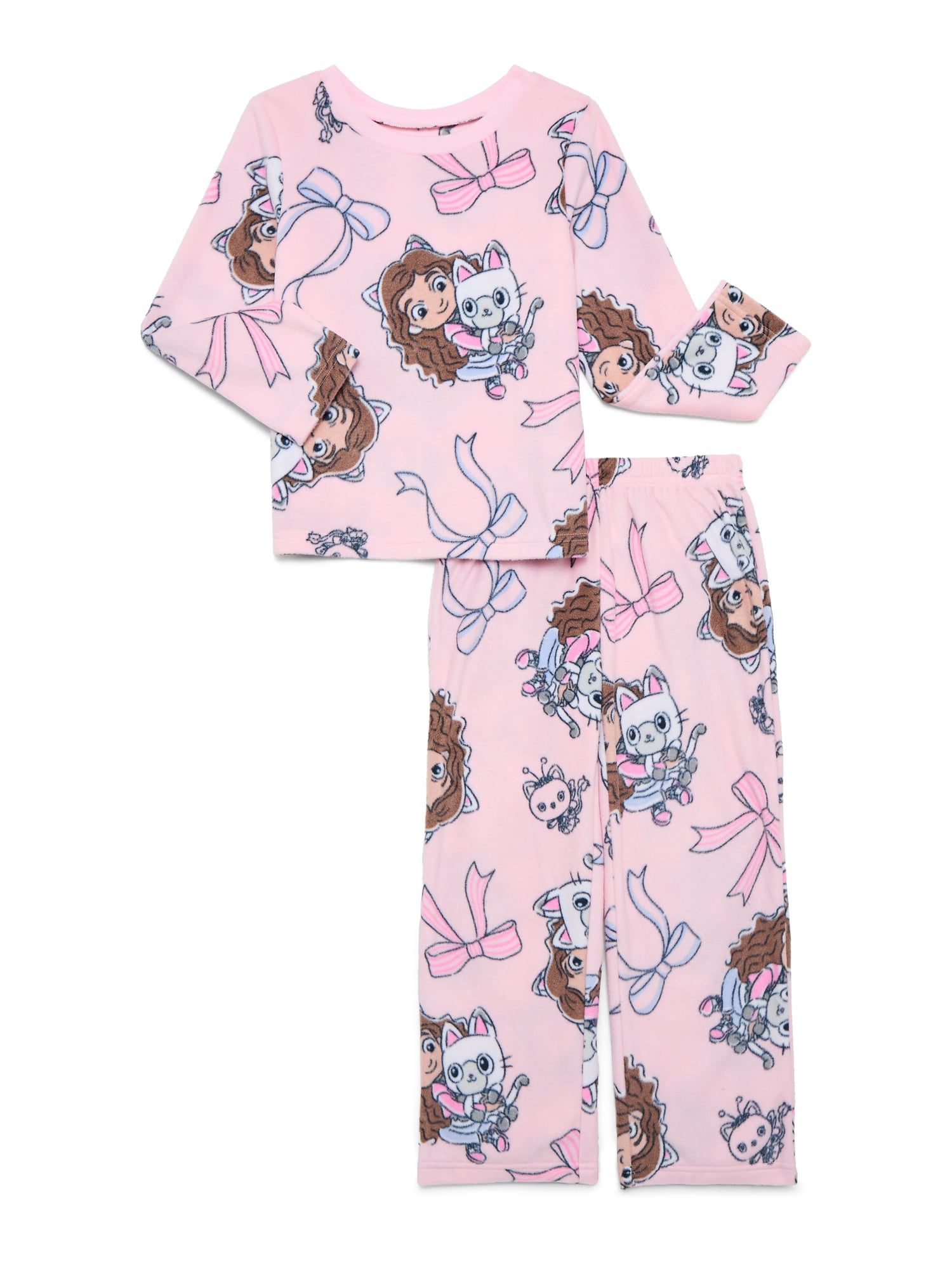 Gabby's Dollhouse Girls Holiday Long Sleeve Top and Pants Pajama Set, 2-Piece, Sizes 4-12
