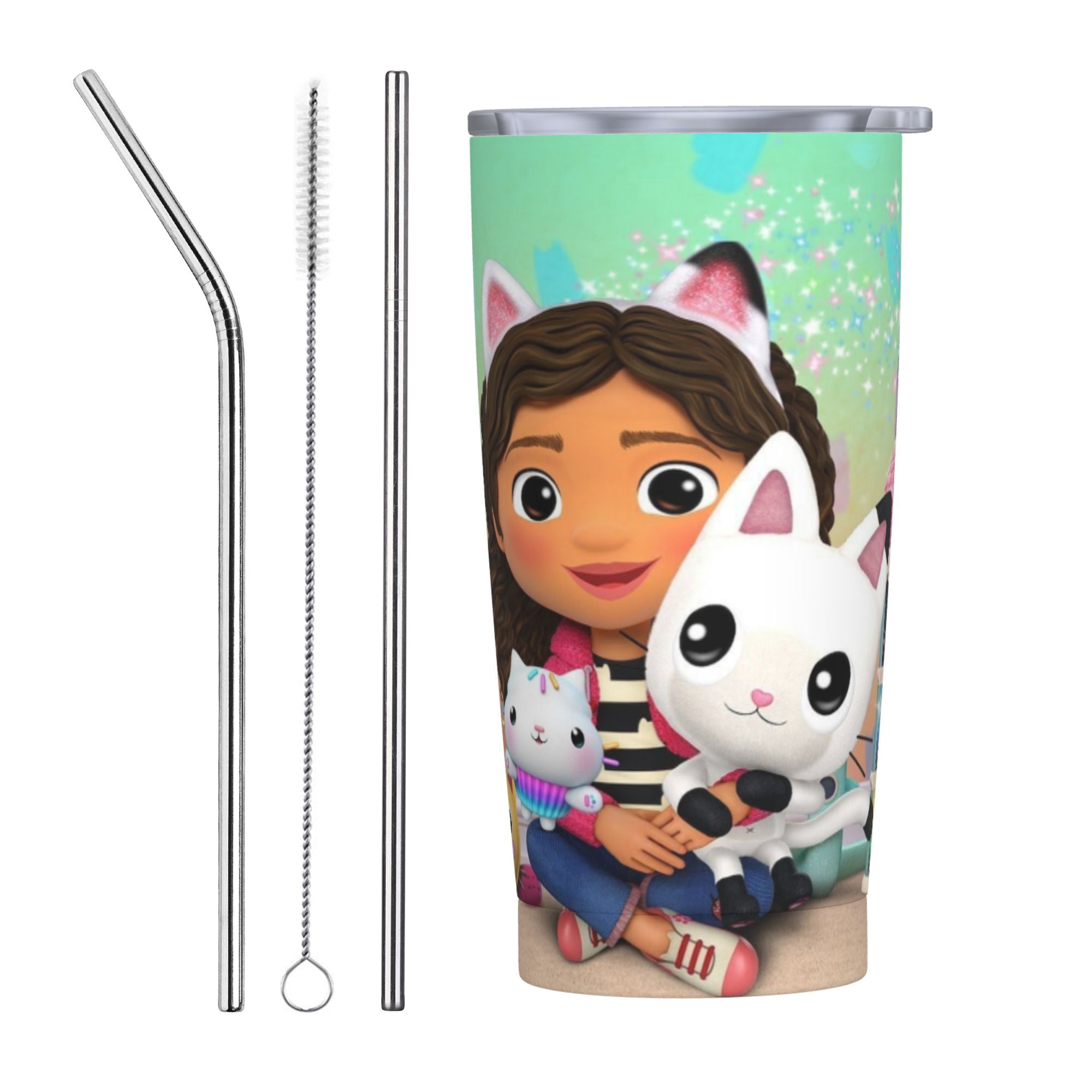 Gabby Dollhouse Tumbler With Lid And Strawsnd Stainless Steel Insulated