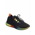 thumbnail image 1 of Gabby Rainbow Sole Knit Sock Stretch Elastic Mesh Slip On Fashion Sneaker (Black, 5.5), 1 of 2