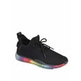 thumbnail image 1 of Gabby Rainbow Sole Lace Up Look Slip On Fashion Sneaker ( Black, 6), 1 of 2