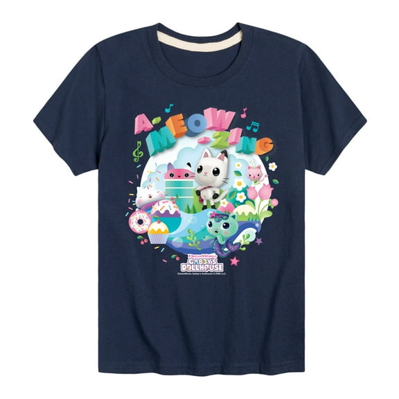 Gabby'S Dollhouse - A Meow Zing - Youth Short Sleeve Graphic T-Shirt