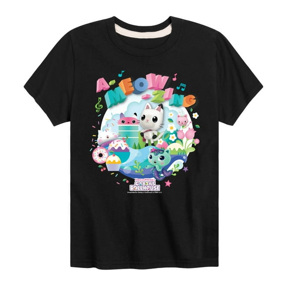 Gabby'S Dollhouse - A Meow Zing - Youth Short Sleeve Graphic T-Shirt