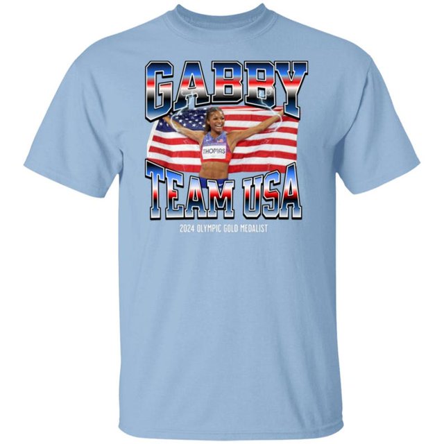 Gabby Thomas 2024 Olympic Gold Winner TShirt Celebrate Track & Field