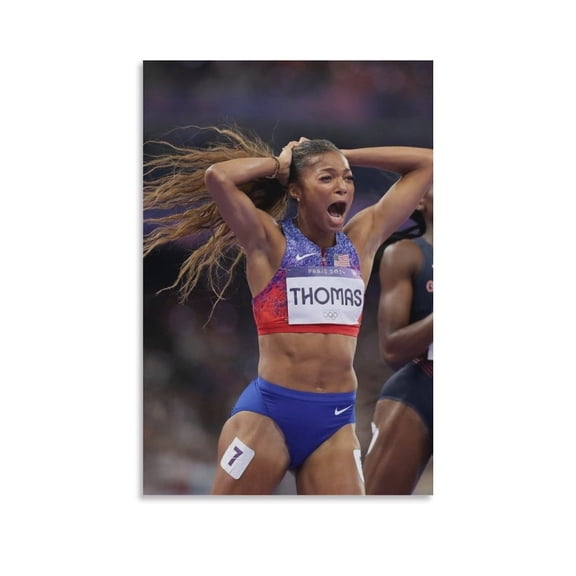 Gabby Thomas Canvas Poster Wall Art Picture Painting Poster Canvas Print Posters Artworks Bedroom Living Room Decor 24x36inch(60x90cm)