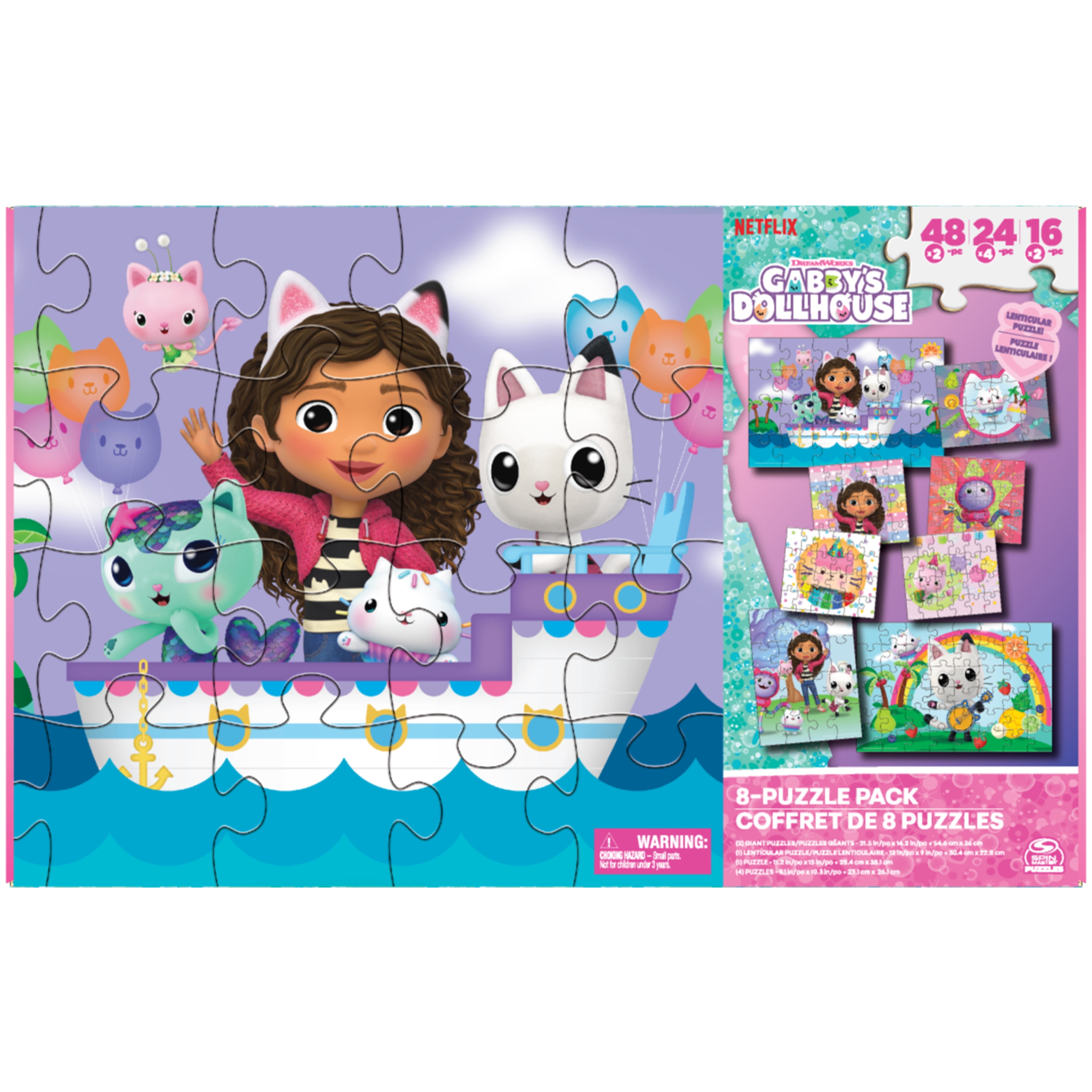 Gabby’s Dollhouse, 8 Jigsaw Puzzle Bundle in Storage Box