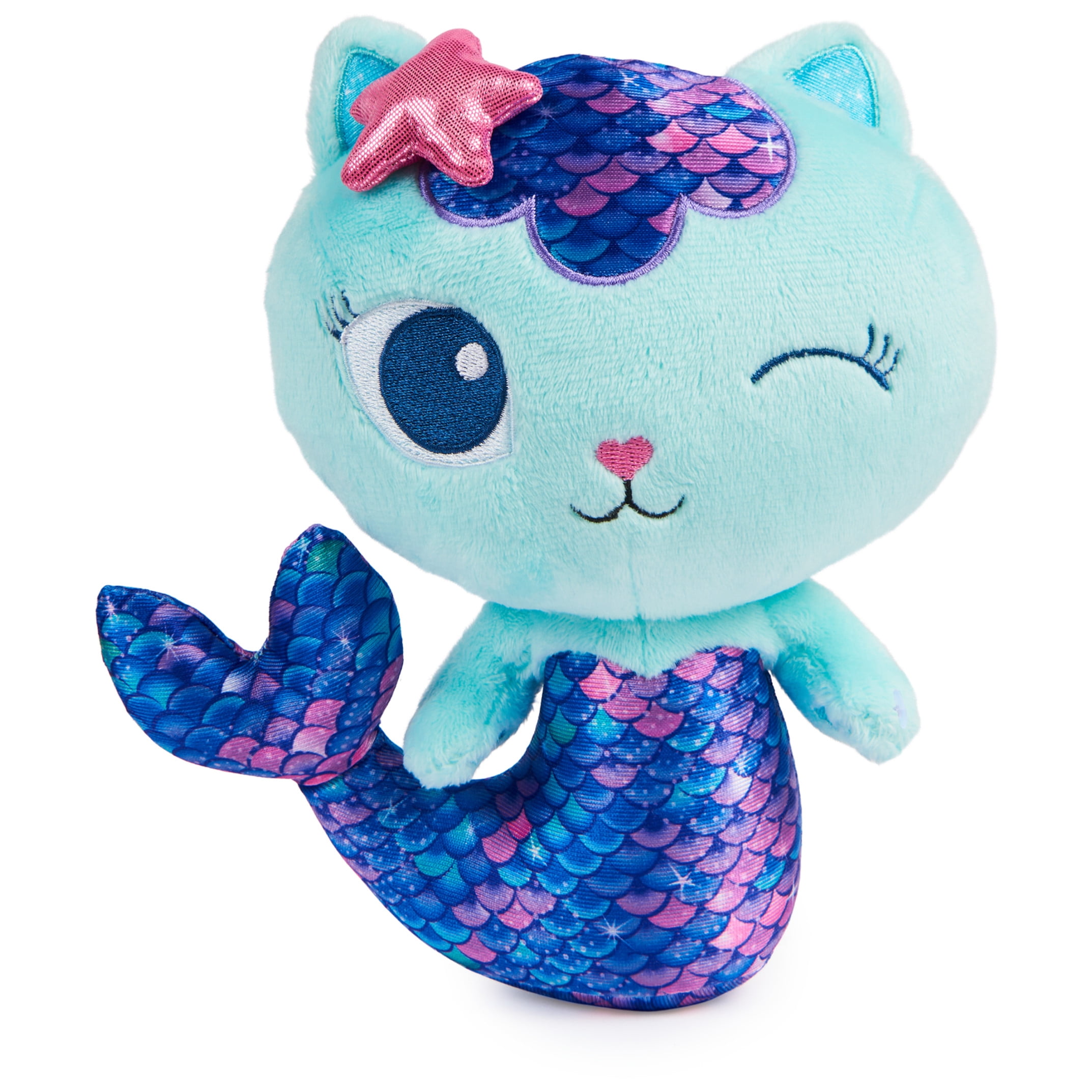 Gabby’s Dollhouse, 8-inch MerCat Purr-ific Plush Toy, Stuffed Animal ...