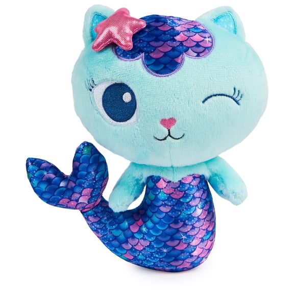 Gabbys Dollhouse, 8-inch MerCat Purr-ific Plush Toy