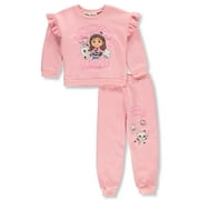 Gabby's Dollhouse Baby Girls' 2-Piece Fleece Joggers Set Outfit Color: pink Size: 2t