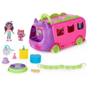 Gabby’s Dollhouse, Celebration Party Bus Transforming Vehicle Playset with Gabby & DJ Catnip Toy Figures