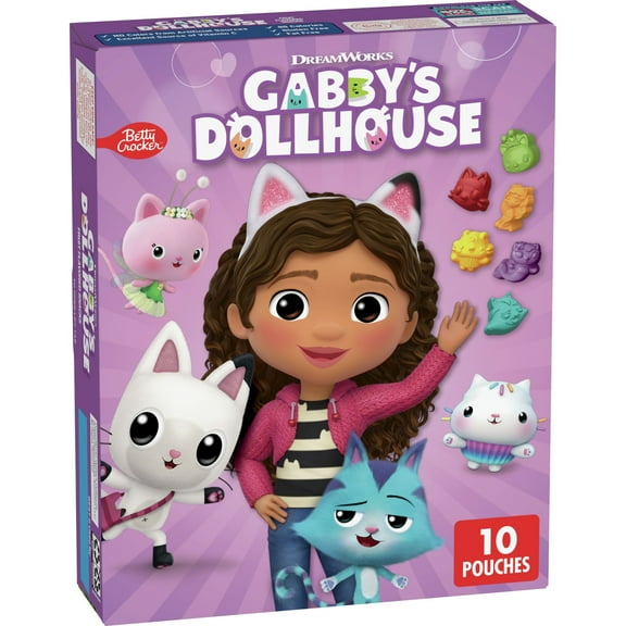 Gabby's Dollhouse Fruit Flavored Snacks, Treat Pouches, Gluten Free, 10 ct