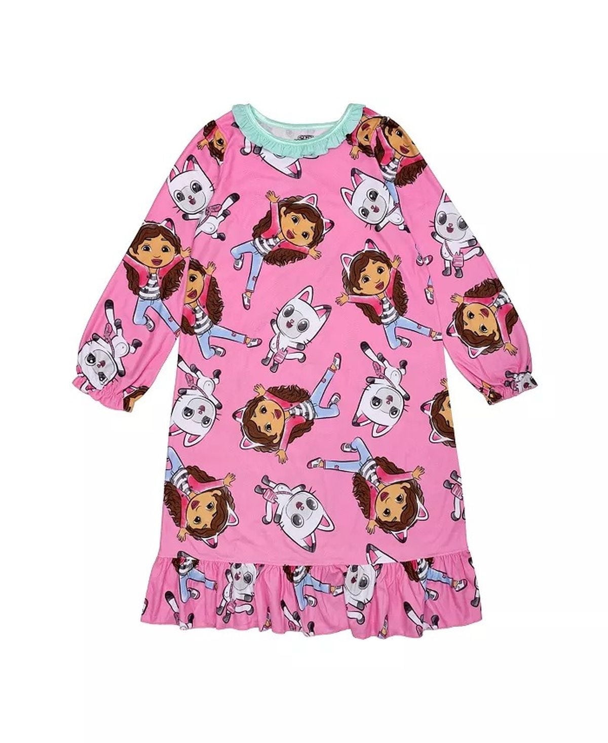 DREAMWORKS Gabby's Dollhouse Girl's Gabby and Pandy Paws Pink Nightgown, Gown, Size 6