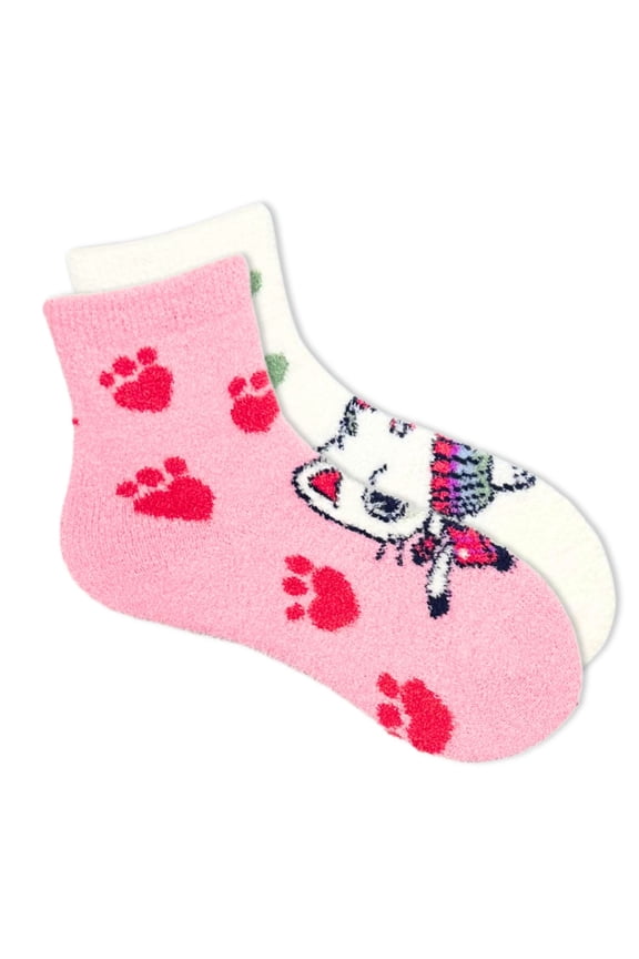 Girls Cozy Socks, 2-Pack, Sizes S/M-M/L