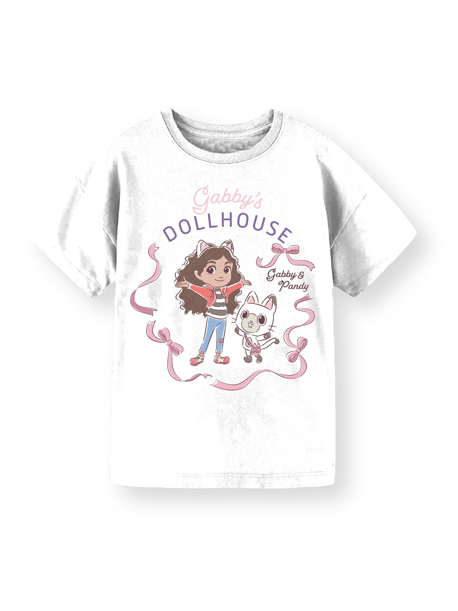Gabby's Dollhouse, Girls' Short Sleeve T-Shirt, Gabby and Panda, Sizes 4-16